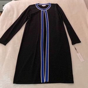 NWT CALVIN KLEIN Long Cardigan Thin Sweater Black & Blue Size M